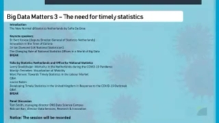 Big Data Matters 3 - The need for timely statistics