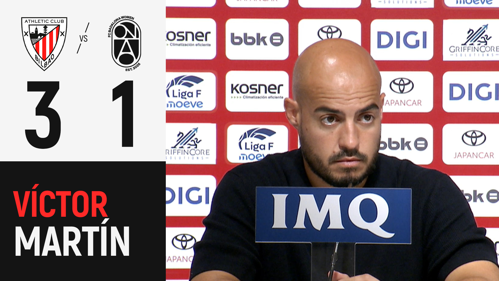 Imagen de portada del video Víctor Martín | Athletic Club 3 - 1 FC Badalona Women | J1 Liga F