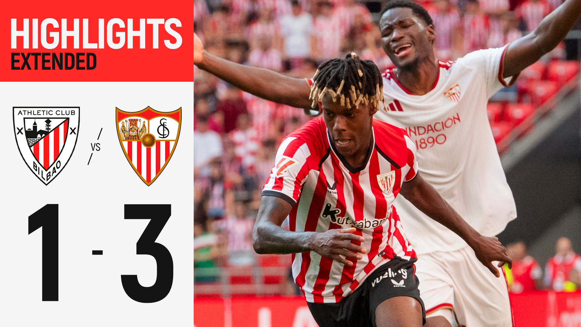 Resumen extendido. Athletic Club 1-3 Sevilla FC | J2 LaLiga 26/27