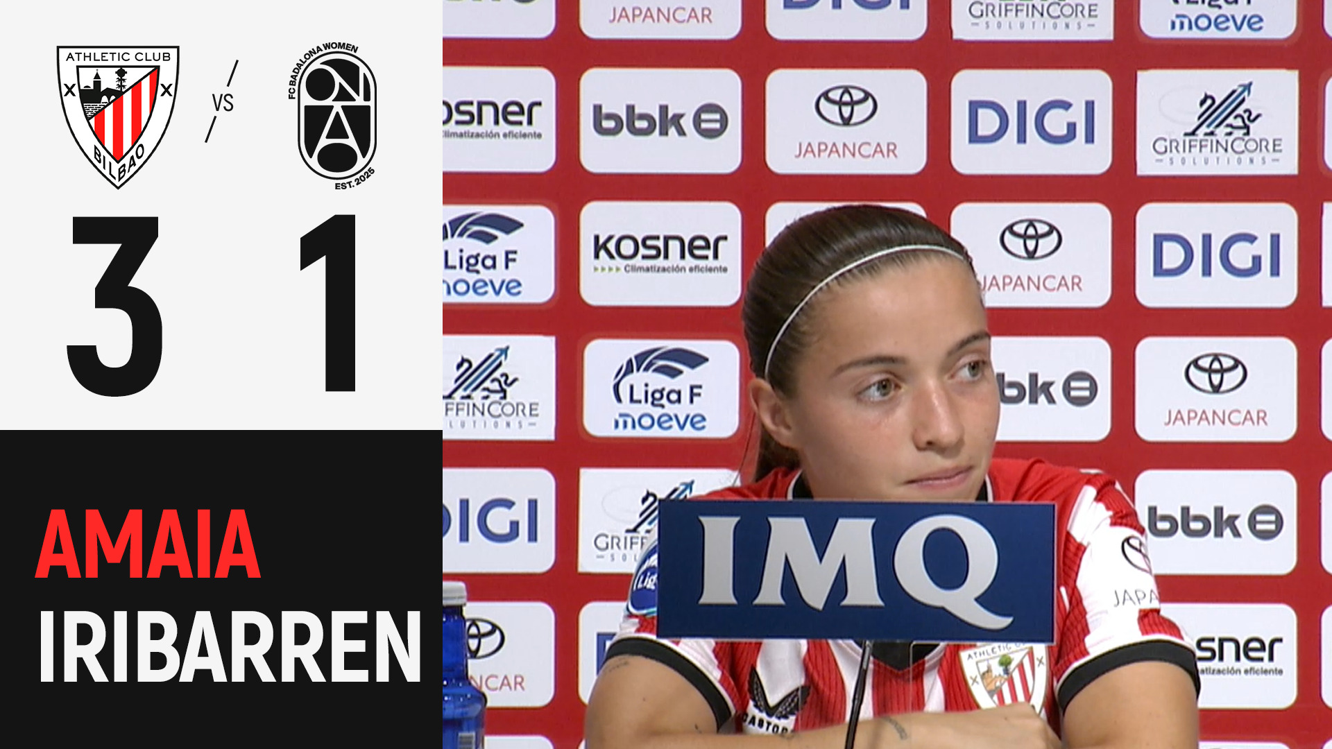 Amaia Iribarren | Athletic Club 3 - 1 FC Badalona Women | J1 Liga F