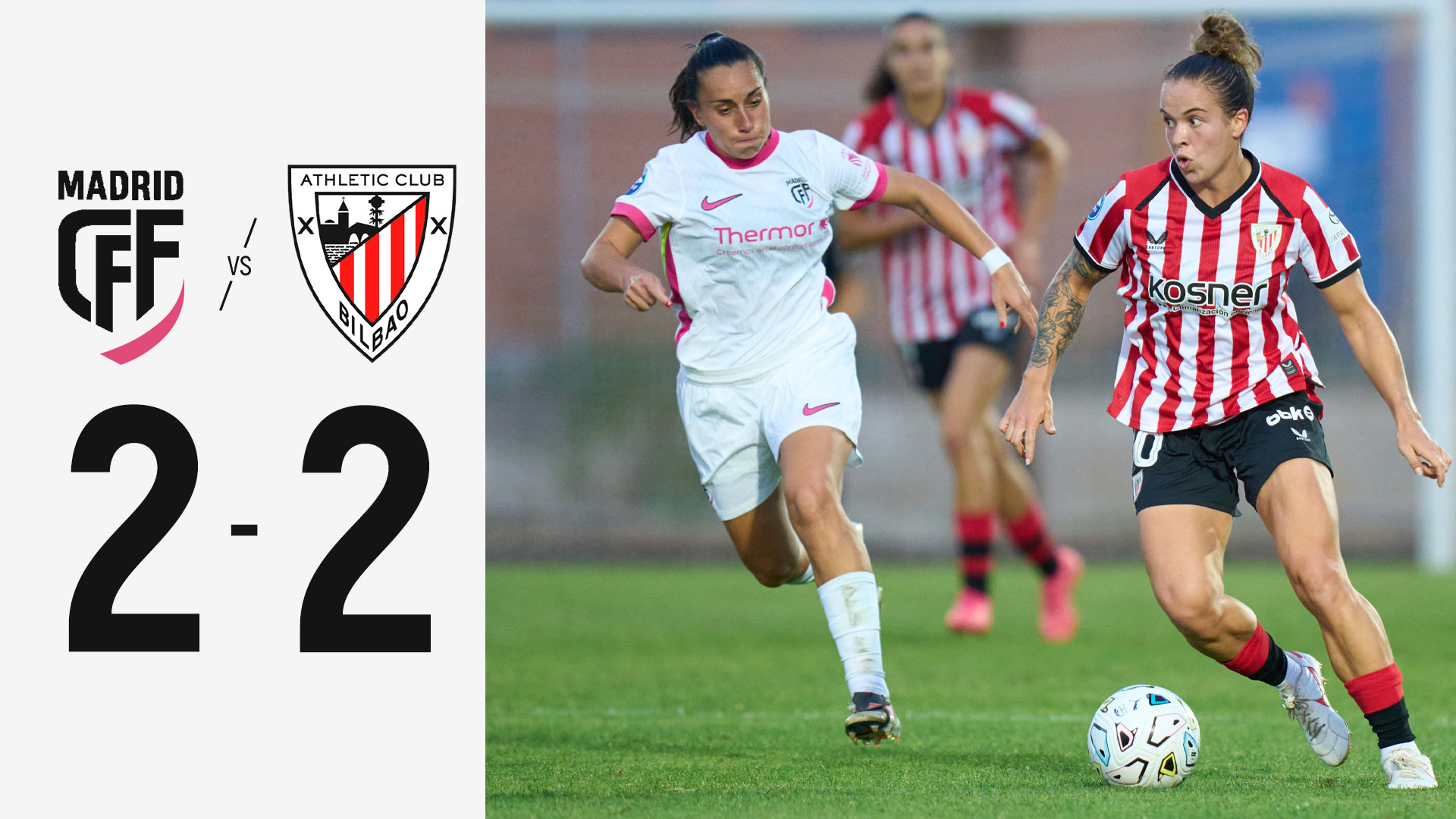 Imagen de portada del video Partido completo. Madrid CFF 2-2 Athletic Club | J6 Liga F 26/27